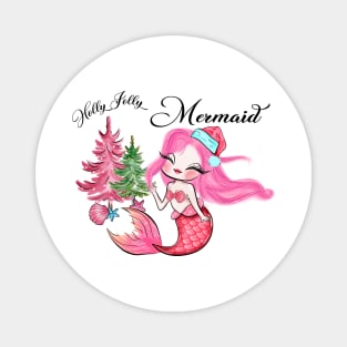 Holly Jolly Mermaid Magnet